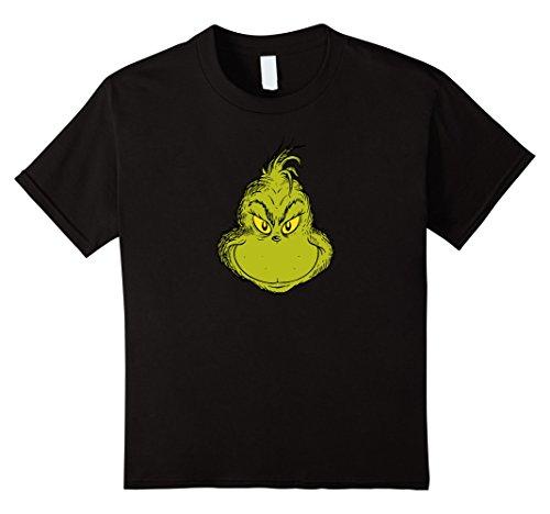 Kids Dr. Seuss Classic Grinch Face T-shirt 10 Black