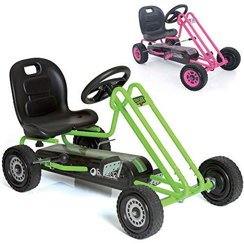 Hauck Lightning - Pedal Go Kart | Pedal Car | Ride On Toys For Boys & Girls With Ergonomic Adjustable Seat & Sharp Handling - Race Green