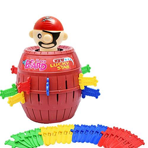 Naisidier Pirate Barrel Game Toy Funny Pirate Barrel Novelty Toy Bucket Lucky Stab Toys Game for Adult Kids Party Game (L)
