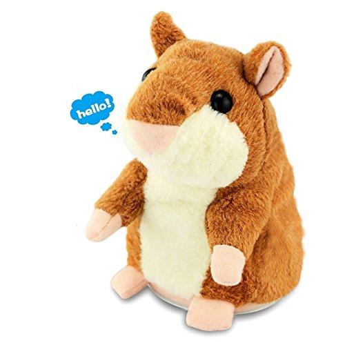 AnyBack Electronic Stuffed Talking Plush Animals Pets Toys Hamster,Electric Cute Plush Mimicry Pet Animal Toy Repeating Mouse Talking Hamster Stuffed Animals Toys for Kids Boys Girls Toddlers Brown