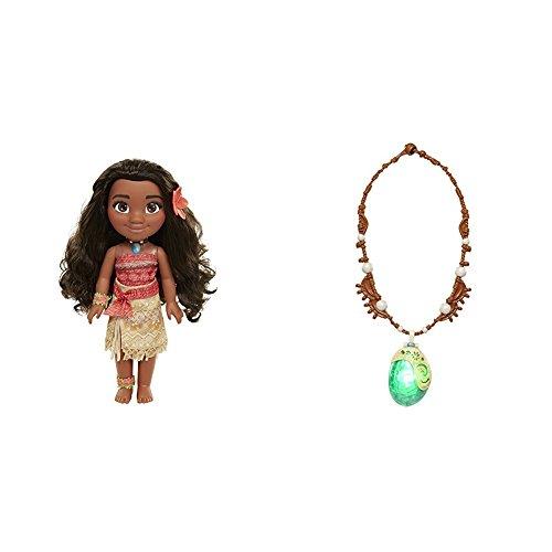 Disney Moana Adventure Doll - 14 Inches with Disney Moanas Magical Seashell Necklace Bundle