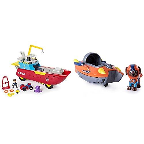 Paw Patrol Sea Patroller Transforming Vehicle with Lights and Sounds with Paw Patrol Zumas Transforming Sea Patrol Vehicle Bundle