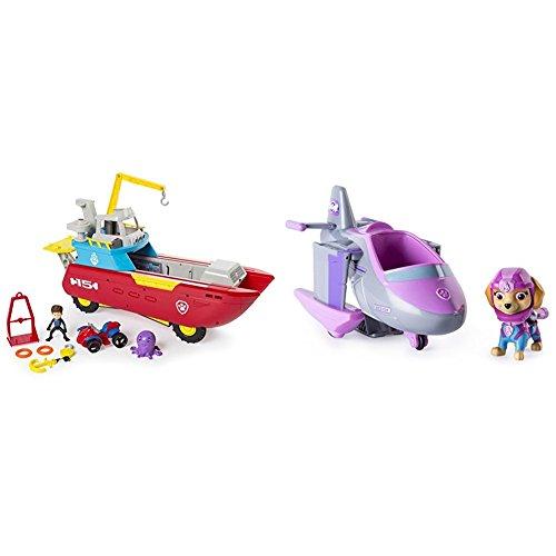 Paw Patrol Sea Patroller Transforming Vehicle with Lights and Sounds with Paw Patrol Skyes Transforming Sea Patrol Vehicle Bundle