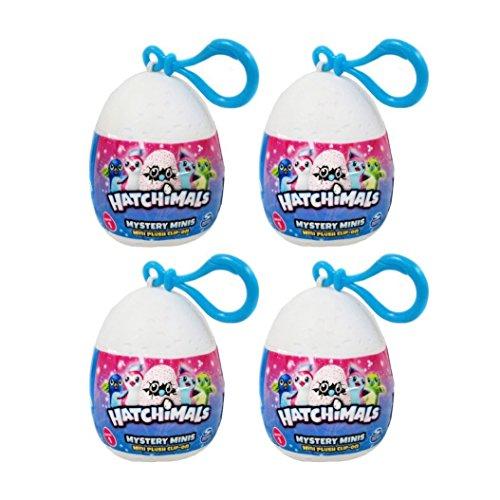 Set of 4 Hatchimals Mini Plush 2" Clip On Mystery Eggs