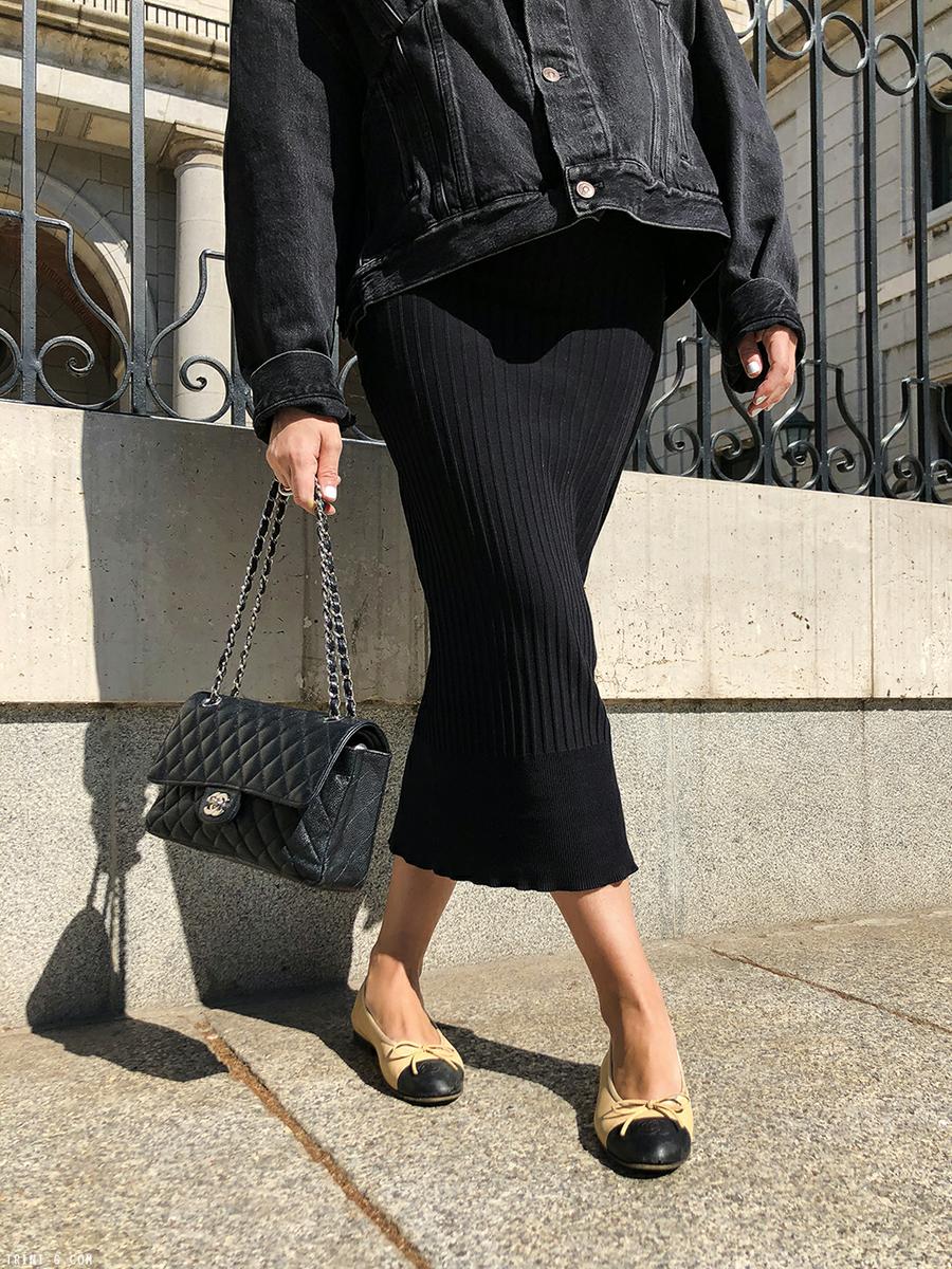 Trini | Balenciaga swing denim jacket Acne Studios dress