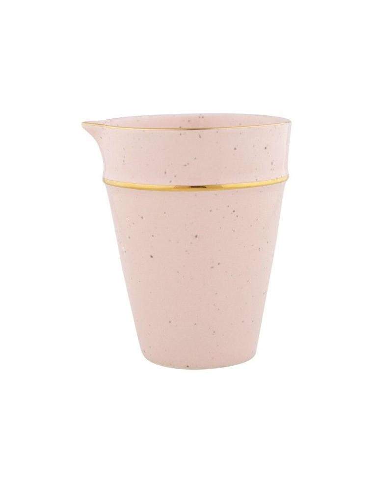 VASO DE CERÁMICA CON PICO PALE PINK GOLD RIM GREEN GATE