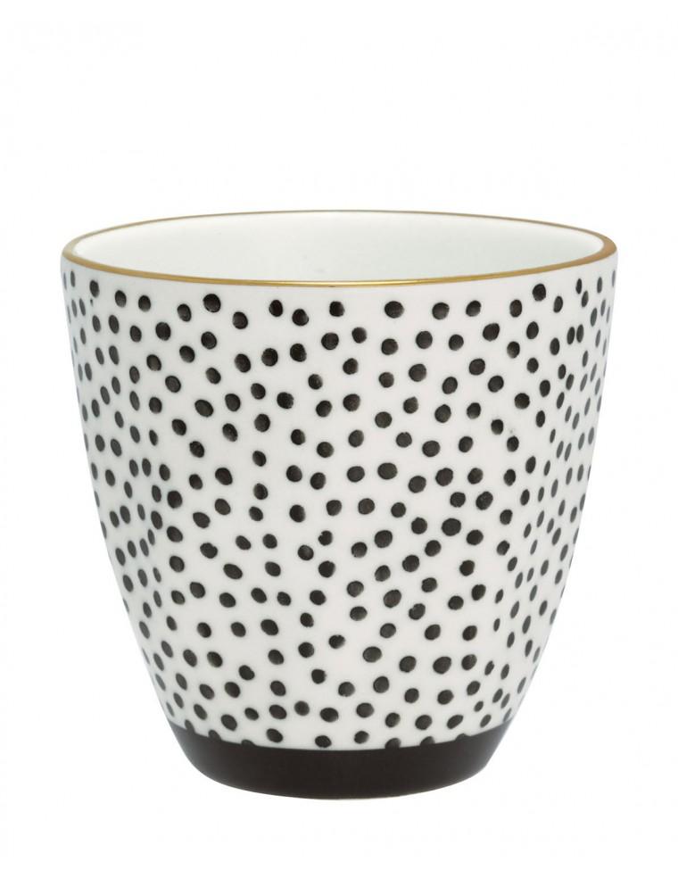 TAZÓN DE LECHE DOT BLACK BORDE ORO GREEN GATE