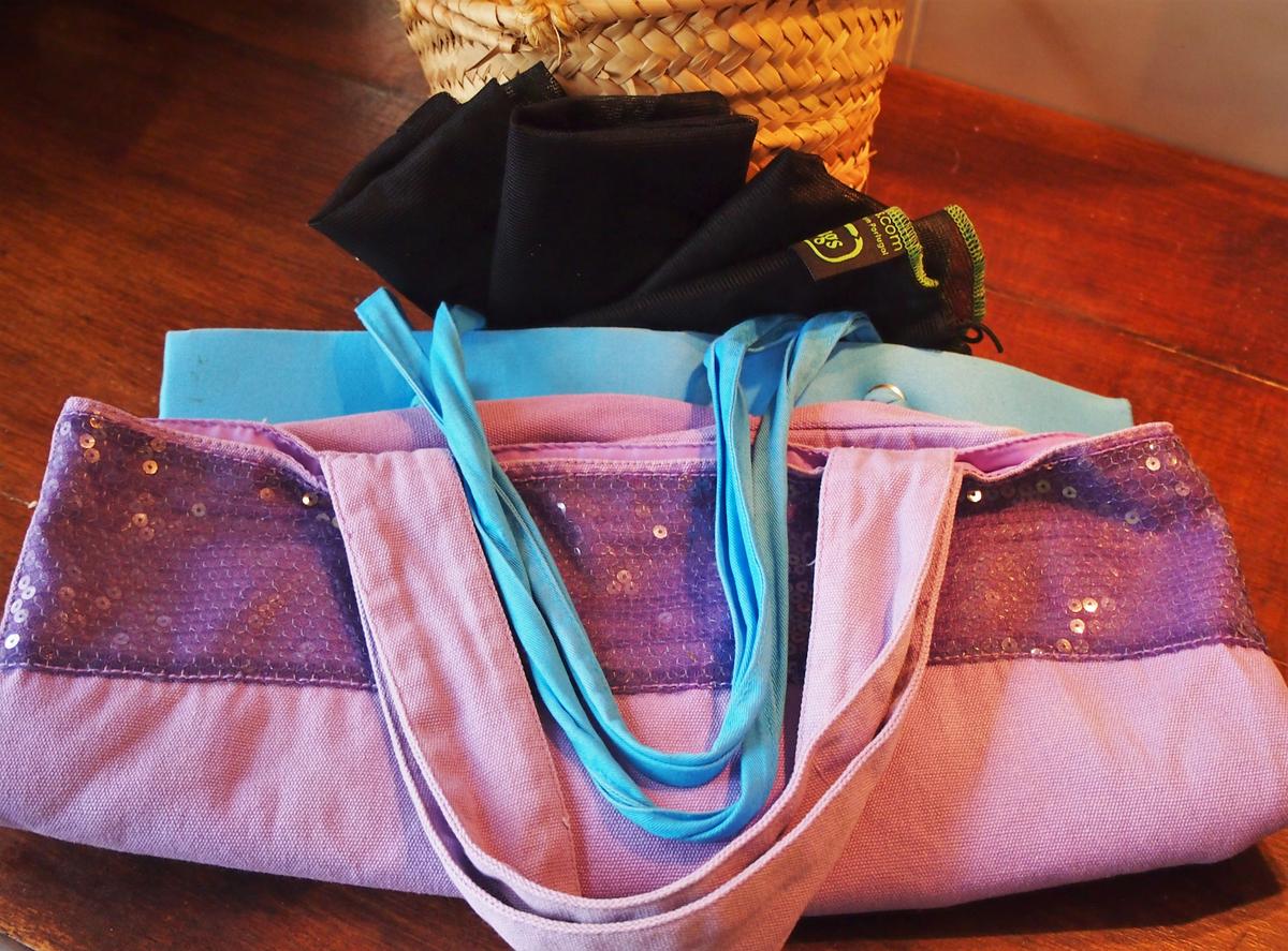 Bolsas de tela y mallas de la compra reutilizables