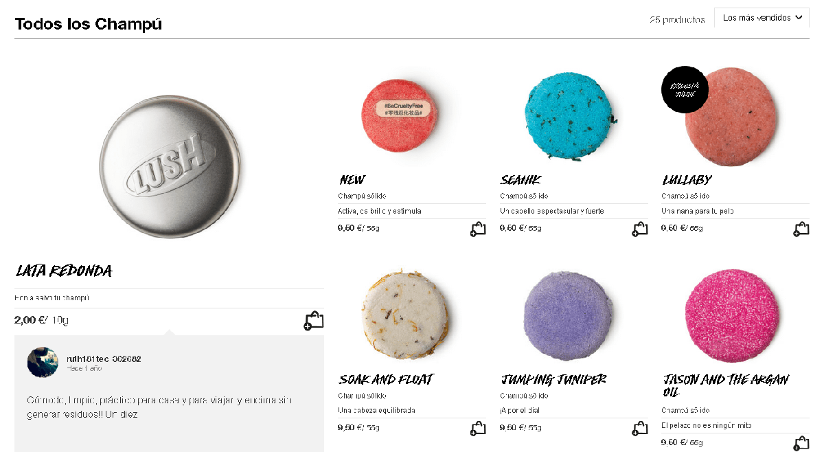 Champus en pastilla de colores