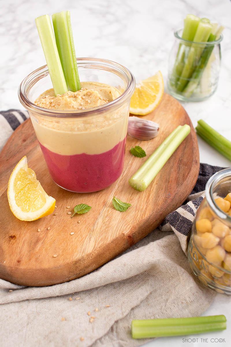 Hummus Doble: remolacha y garbanzos