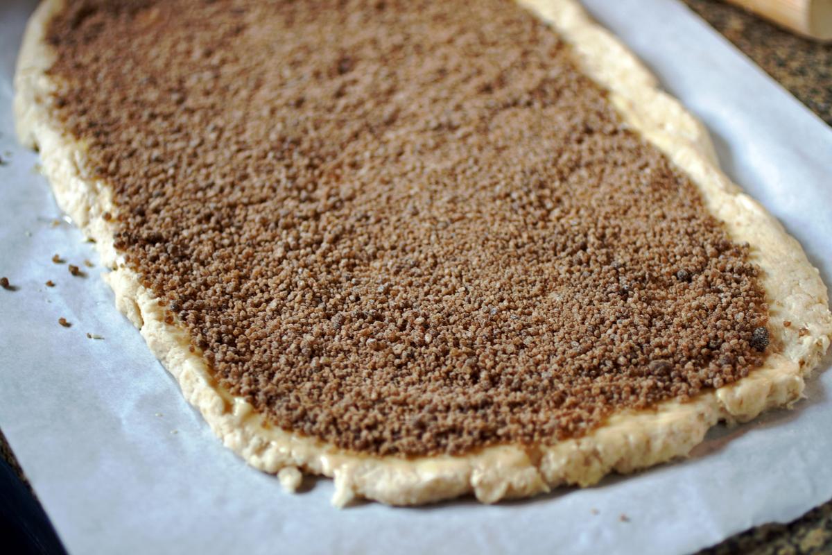 masa estirada con canela para Rollos de Canela sin Levadura