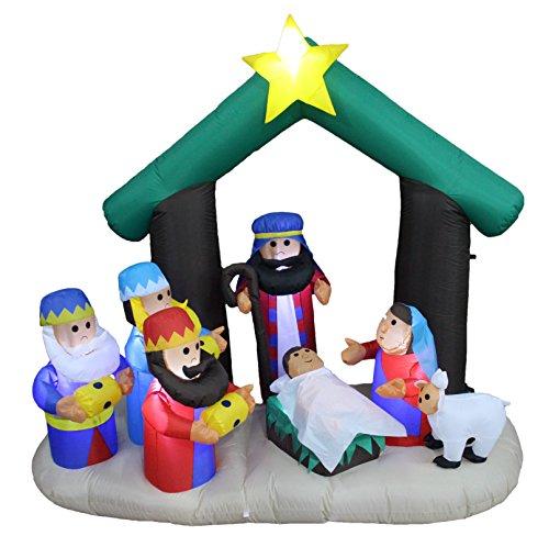 6 Foot Tall Christmas Inflatable Nativity Scene Indoor Outdoor Yard Decoration