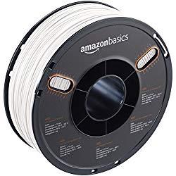 AmazonBasics – Filamento de ABS para impresora 3D, 1,75 mm, Blanco, bobina de 1 kg