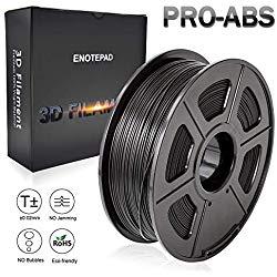 Negro Filamento de impresión 3D ABS, Precisión dimensional +/- 0.02 mm, 1kg / Spool, 1.75 mm,Filamento respetuoso con el medio ambiente Adecuado para Impresora 3D / Lápiz de impresión 3D (Negro)