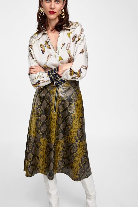 falda print serpiente, estampado serpiente