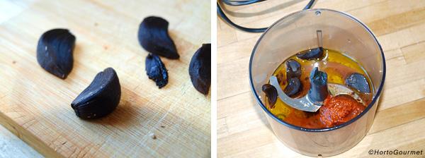 Berenjena asada con ajo negro paso 2