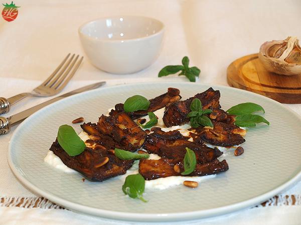 Receta Berenjena asada con ajo negro HortoGourmet