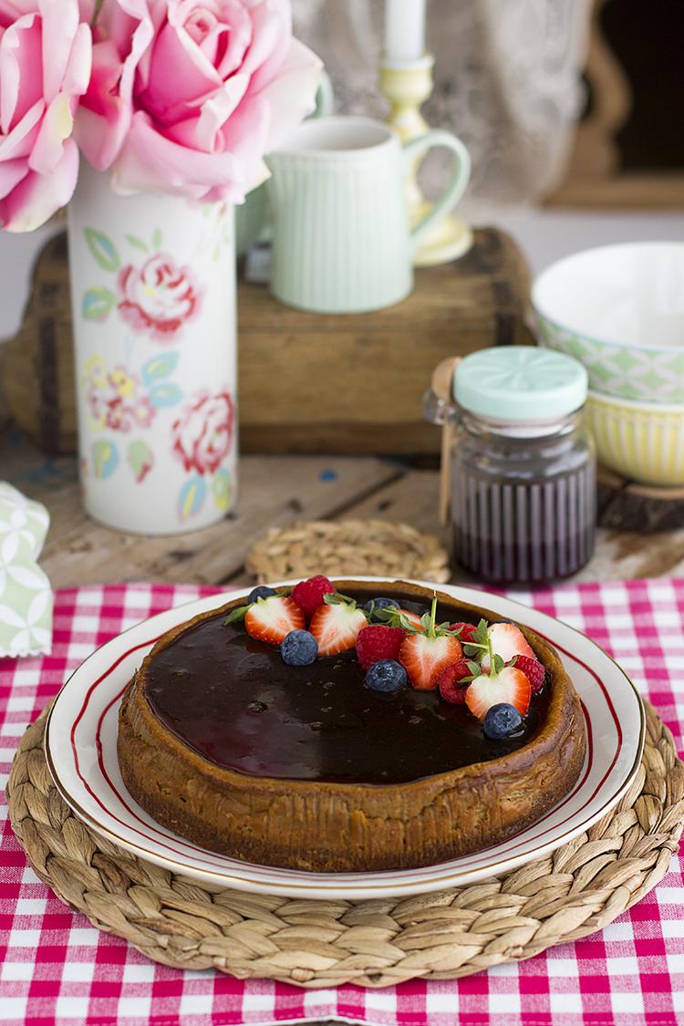 Cheesecake de Caramelo saludable con ingredientes sencillos