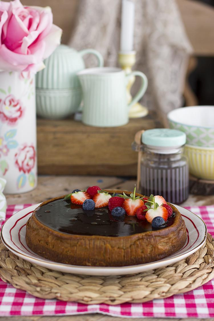 Cheesecake de Caramelo saludable con ingredientes sencillos