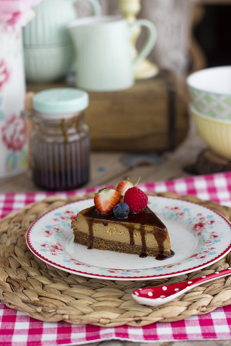 Cheesecake de Caramelo saludable con ingredientes sencillos