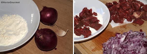 Pasta con ternera guisada paso 1