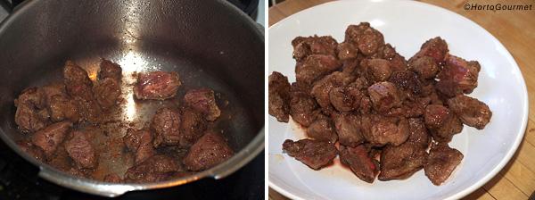 Pasta con ternera guisada paso 2