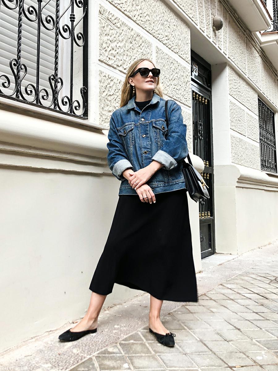 Trini |Khaite denim jacket The Row skirt