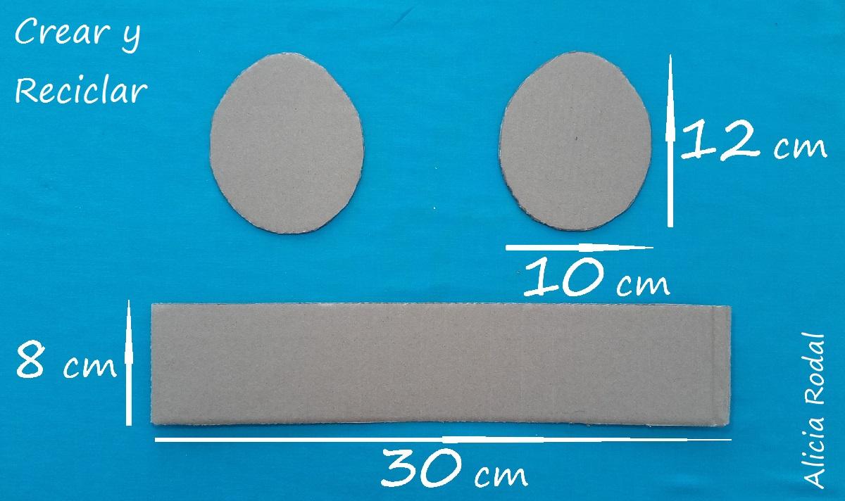 Medidas para hacer Ding Dong de La Bella y La Bestia con reciclaje