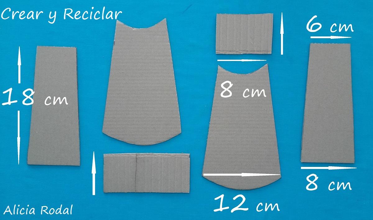 Medidas para hacer Ding Dong de La Bella y La Bestia con reciclaje