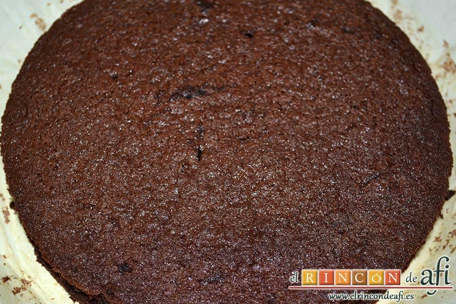 Pastel del diablo, hornear y comprobar con palito que están hechos