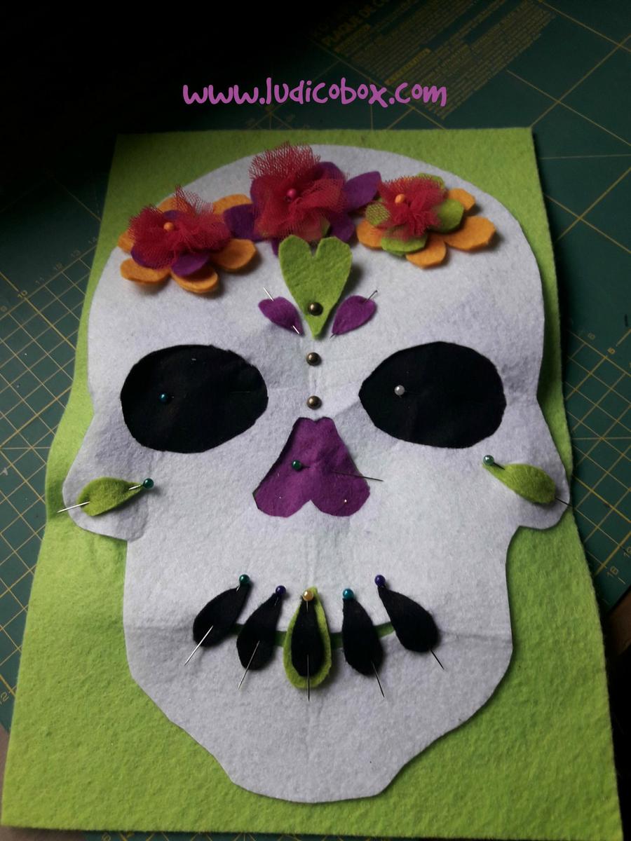 bolso catrina DIY para halloween, con fieltro.
