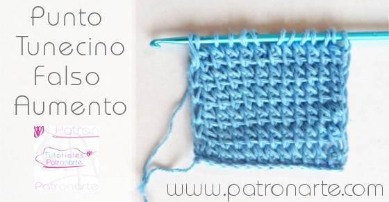Punto Tunecino Falso Aumento tunisian crochet fake increase stitch