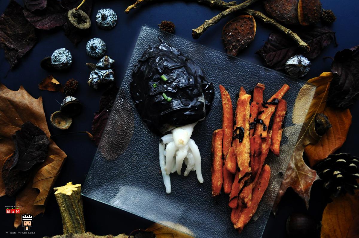 sepia con mayonesa negra