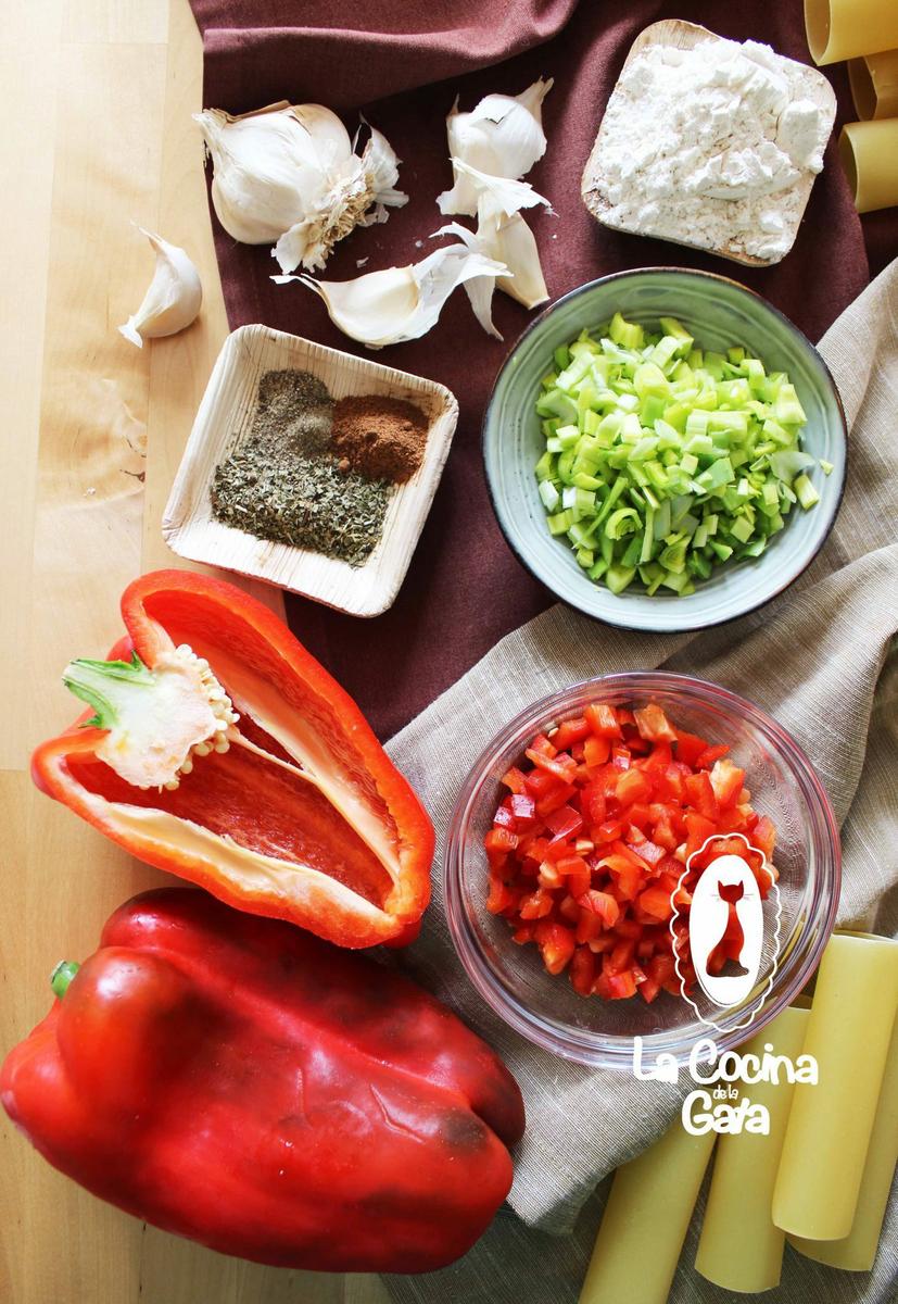 Pimiento, puerro, ajo y especies