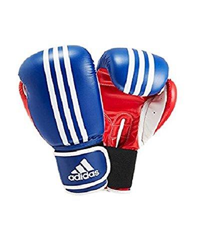Adidas Boxhandschuhe Response 3C - Guantes de boxeo para combate, Blanco/Azul/Rojo, 10 oz