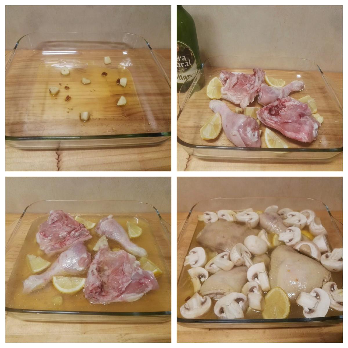 pollo a la sidra con champiñones