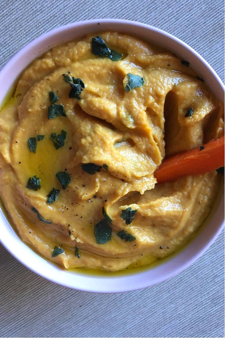 hummus de calabaza asada y garbanzos