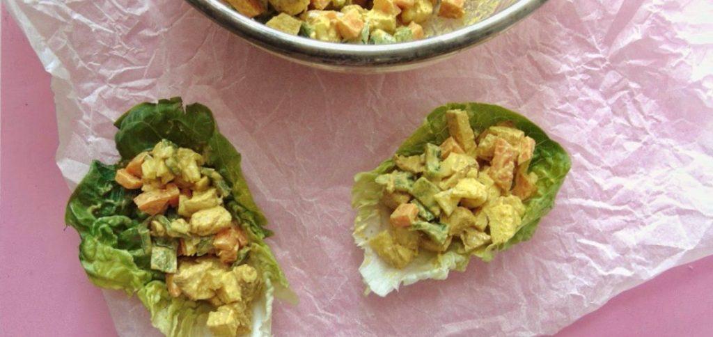 Ensalada de pollo con salsa de curry | ensalada fria de pollo al curry