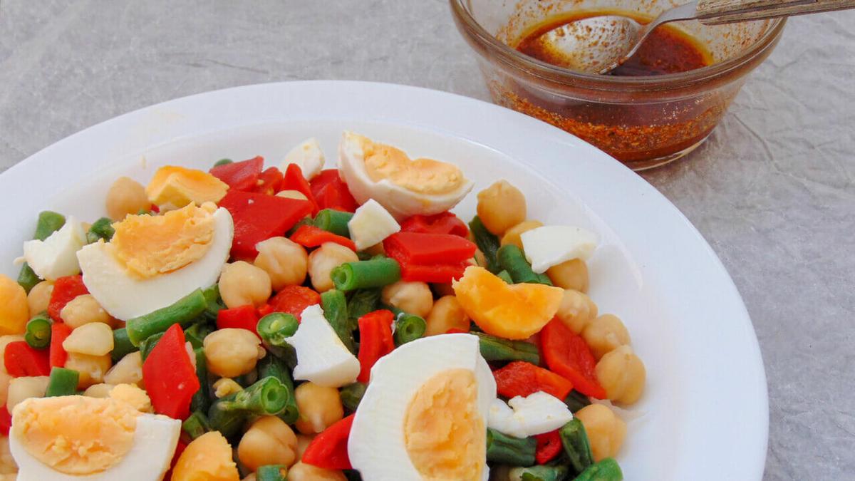 Ensalada de garbanzos y judias verdes