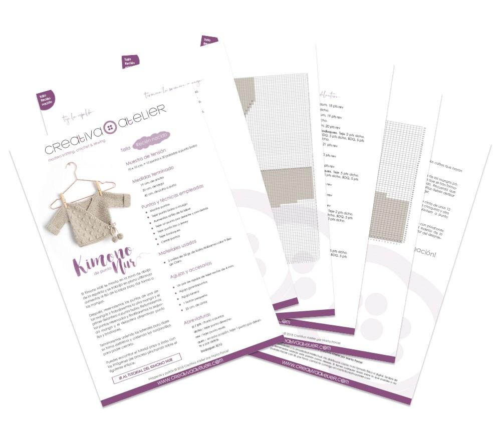 patron de chaqueta kimono de punto para bebé