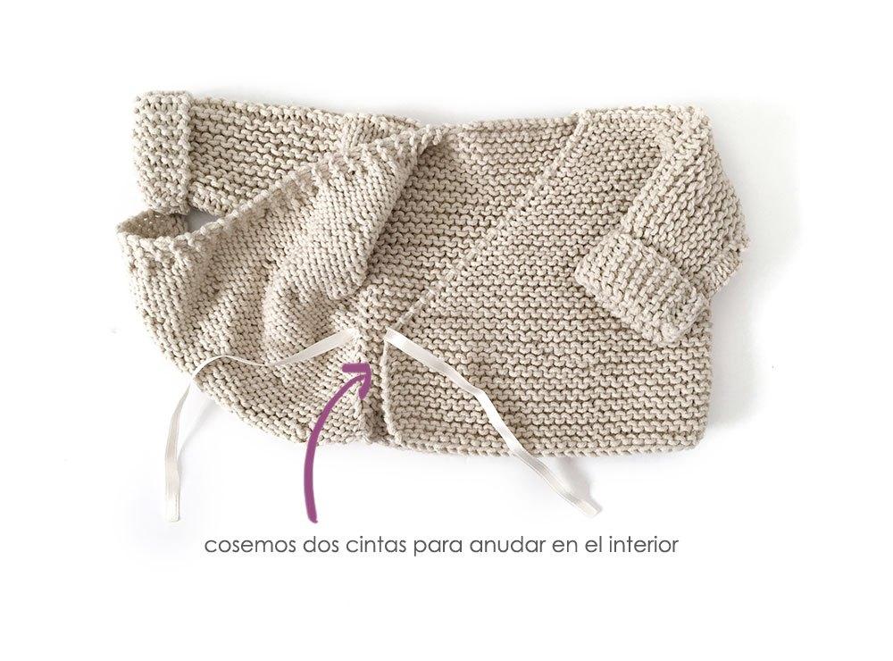 Cómo hacer una Chaqueta Kimono de punto de bebé - Patrón y Tutorial -