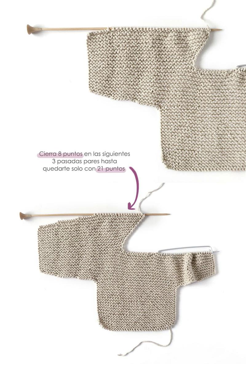 Cómo hacer una Chaqueta Kimono de punto de bebé - Patrón y Tutorial -