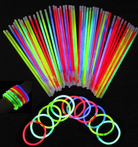 Vivii Glowsticks, 100 Light up Toys Glow Stick Bracelets Mixed Colors Party Favors Supplies (Tube 100)