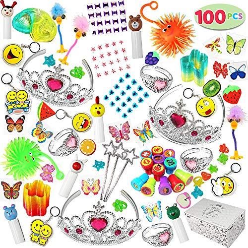 Joyin Toy 100 Pc Party Favor Toy Assortment for Girls, Party Favor for kids, Birthday Party Supplies, School Classroom Rewards, Carnival Prizes, Pinata Fillers, Stocking Stuffers