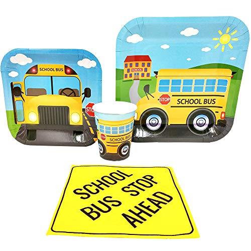 School Bus Standard Party Packs (65+ Pieces for 16 Guests!), School Bus Party Supplies, Kindergarten, Birthdays