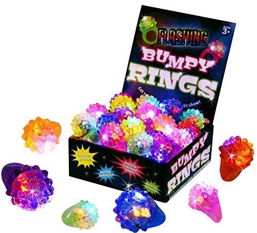Kangaroos Flashing LED Light Up Toys, Bumpy Rings, 18-Pack