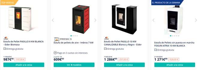 tienda online para comprar estufas de pellets