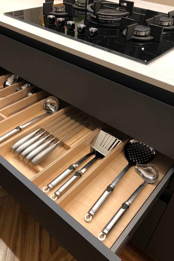 Grandes cajones con organizadores Cocina Conforama