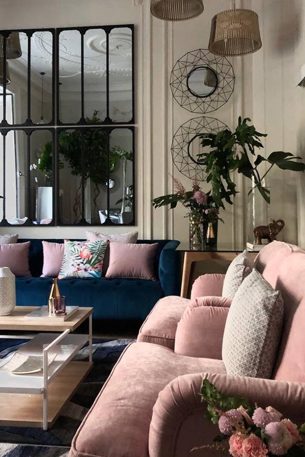 Sillón CORALIE en rosa para el salón