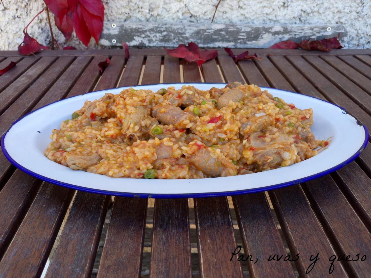 arroz con costillas de cerdo en thermomix - pan uvas y queso